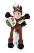 GoDog Checkers Skinny Horse Plush Dog Toy with Chew-Guard Tech - Brown - Small  