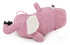 GoDog Checkers Skinny Pig Plush Dog Toy with Chew-Guard Tech - Pink - Large  