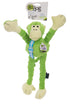 GoDog Crazy Tugs Monket Squeak and Plush Dog Toy with Chew-Guard Tech - Green - Large  