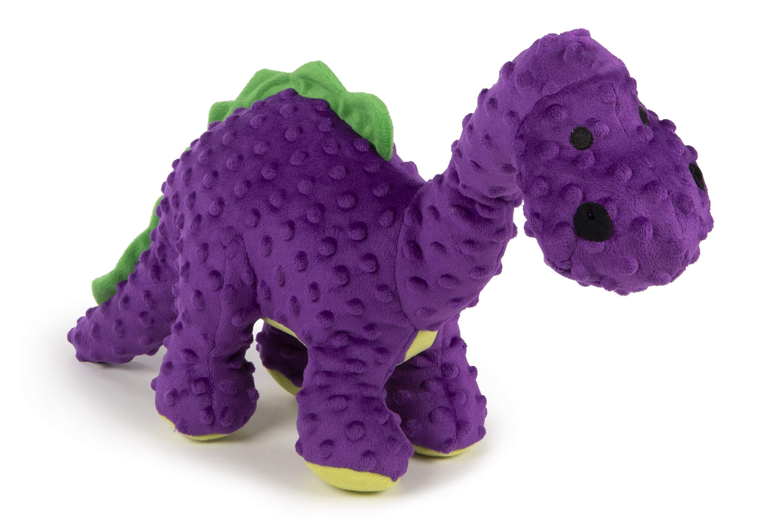 GoDog Dino Bruto Squeak and Plush Dog Toy with Chew-Guard Tech - Purple - Extra Small  