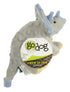 GoDog Dino Frillz Triceratops Squeak and Plush Dog Toy with Chew-Guard Tech - Gray - Mini  