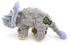 GoDog Dino Frillz Triceratops Squeak and Plush Dog Toy with Chew-Guard Tech - Gray - Mini  