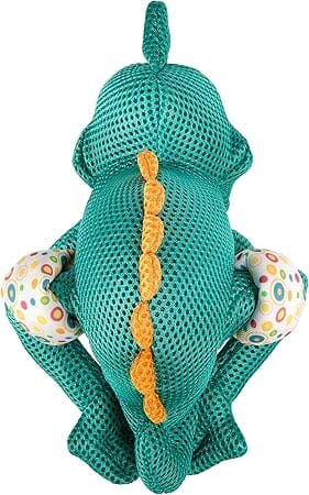 GoDog Double Chew Guard Mesh Amphibian Chameleon Squeak and Chew Dog Toy - Green - Large