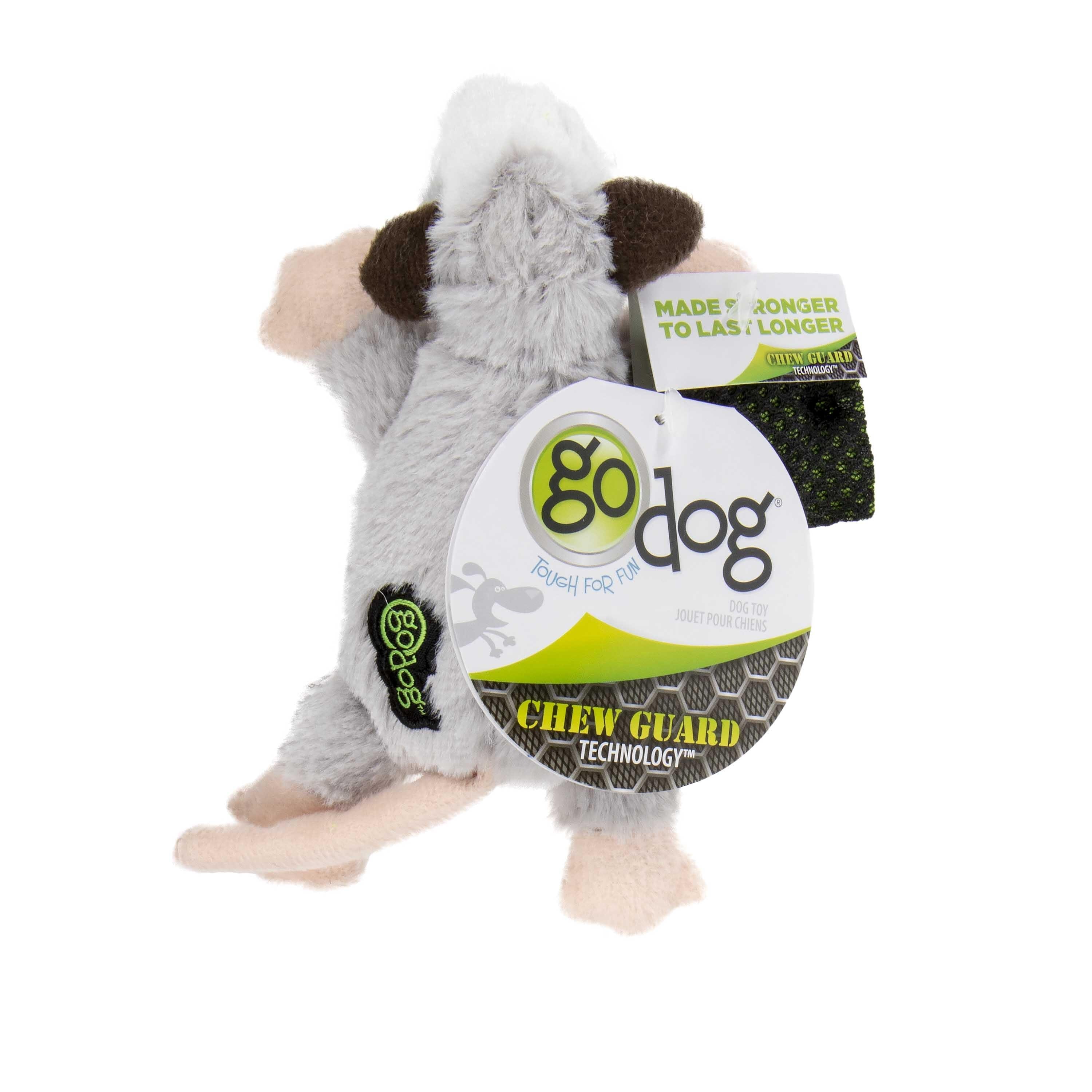 GoDog Flatz Opossom Squeak and Plush Dog Toy - Mini  