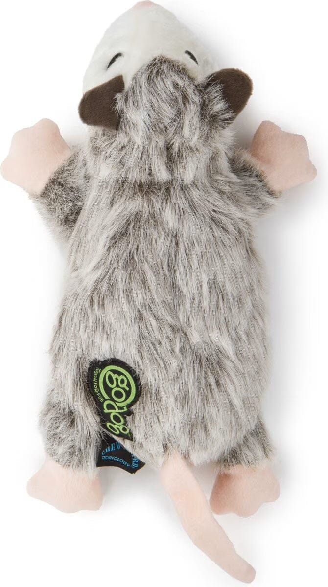GoDog Flatz Opossom Squeak and Plush Dog Toy - Mini