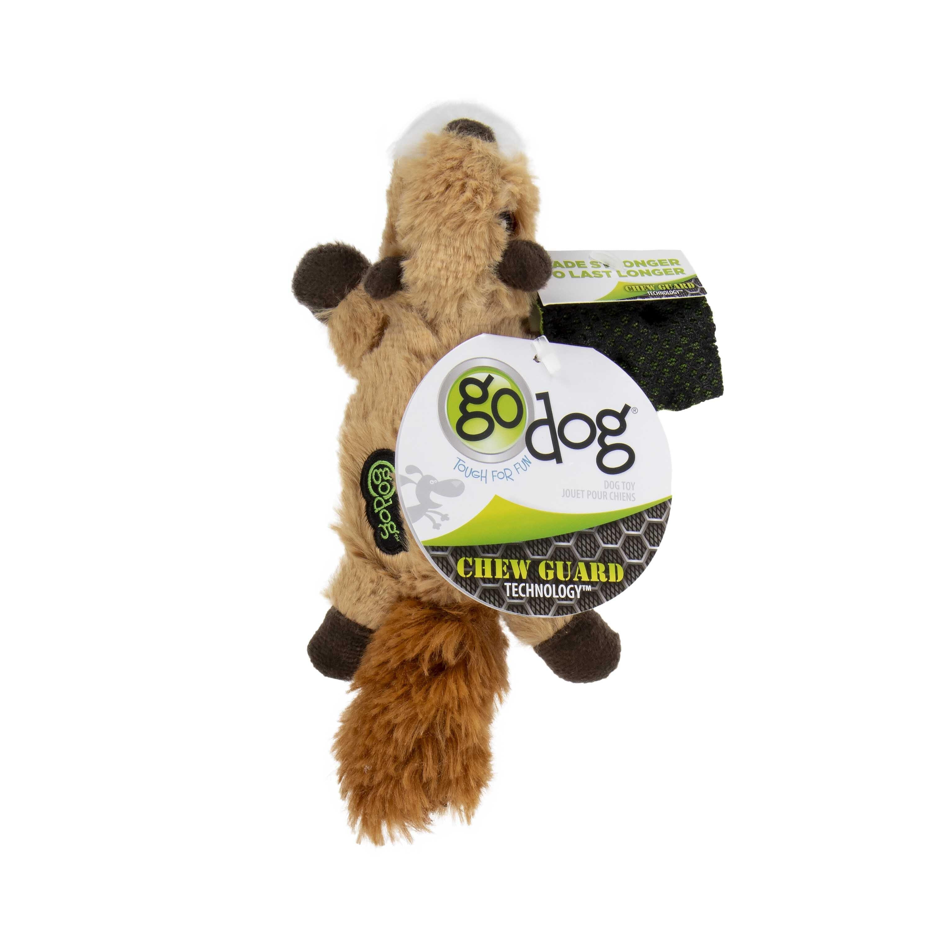 GoDog Flatz Squirrel Squeak and Plush Dog Toy - Mini  