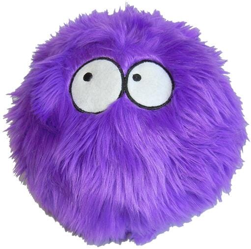 GoDog Furballz Squeak Plush and Fetch Dog Toy with Chew-Guard Tech - Purple - Large  