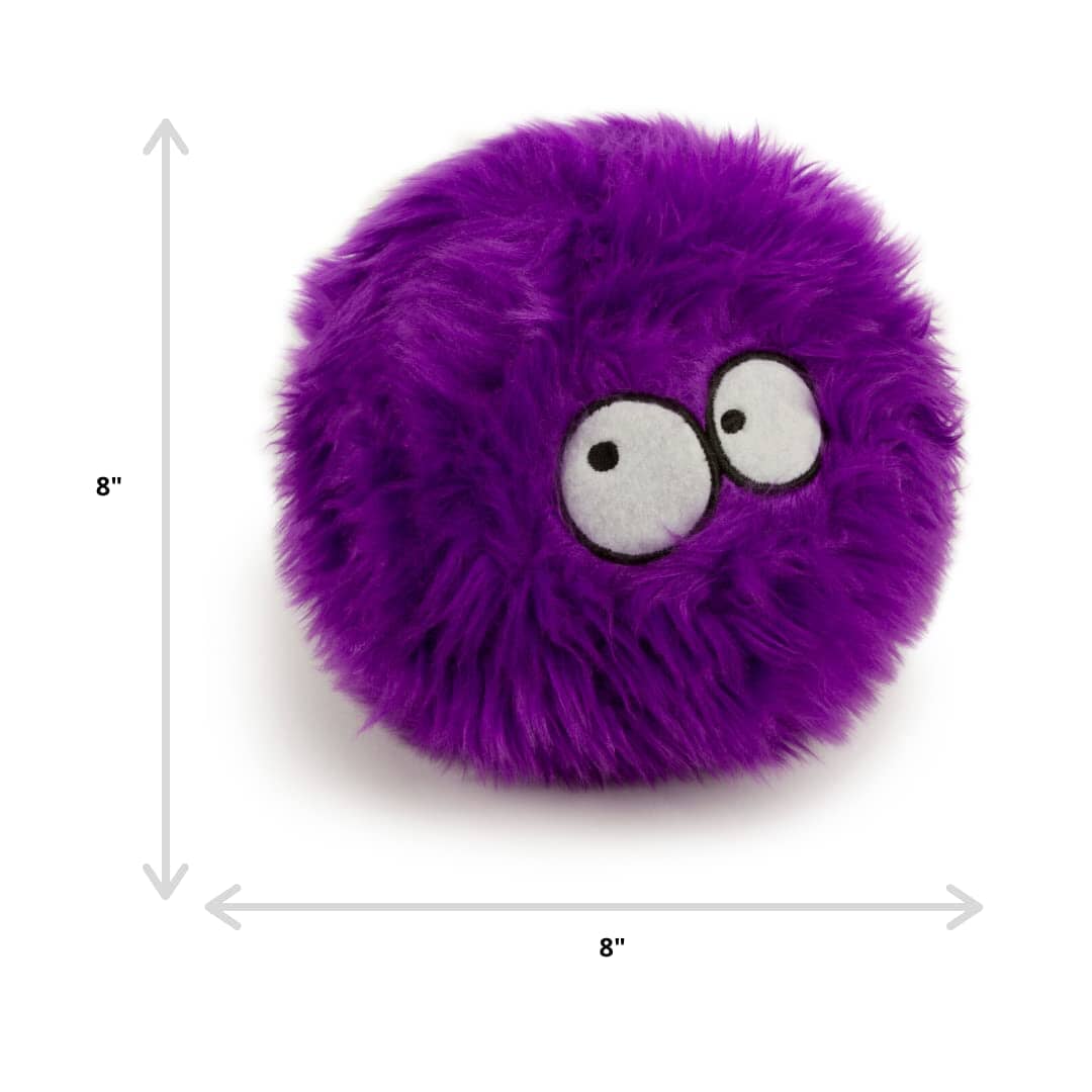 GoDog Furballz Squeak Plush and Fetch Dog Toy with Chew-Guard Tech - Purple - Large  