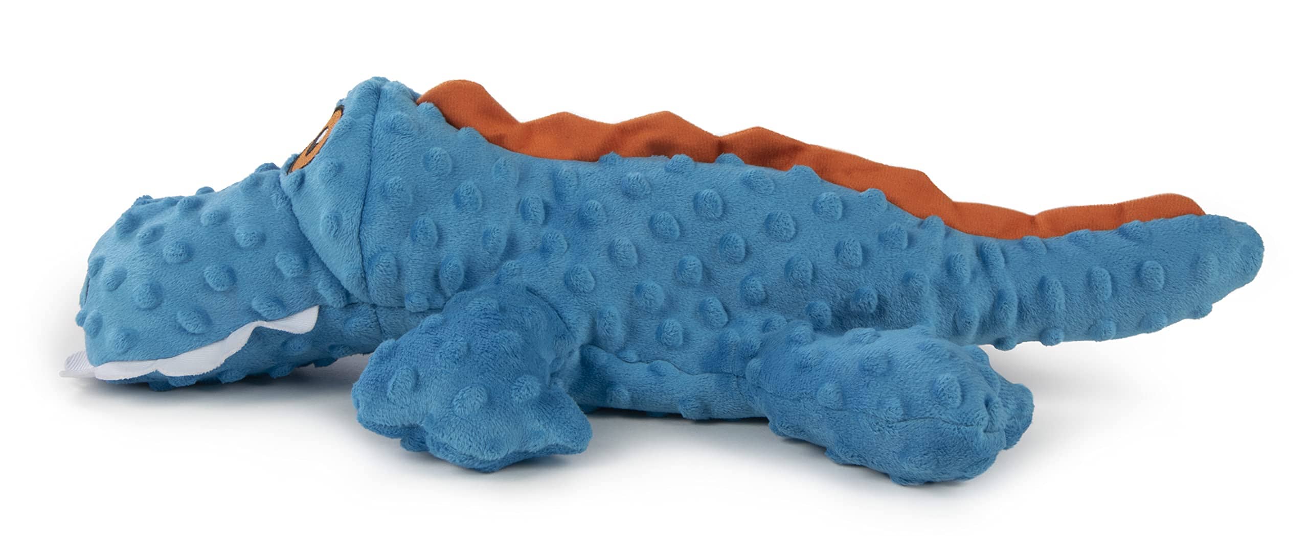 GoDog Gator Squeak and Plush Dog Toy with Chew-Guard Tech - Blue - Large  