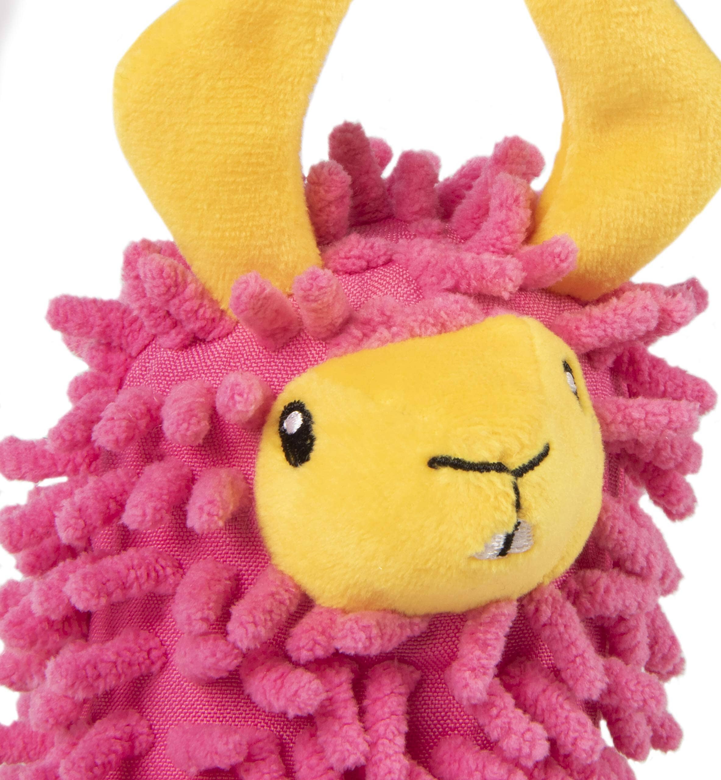 GoDog Llama the Noodle Squeak and Plush Dog Toy with Chew-Guard Tech - Pink - Small  