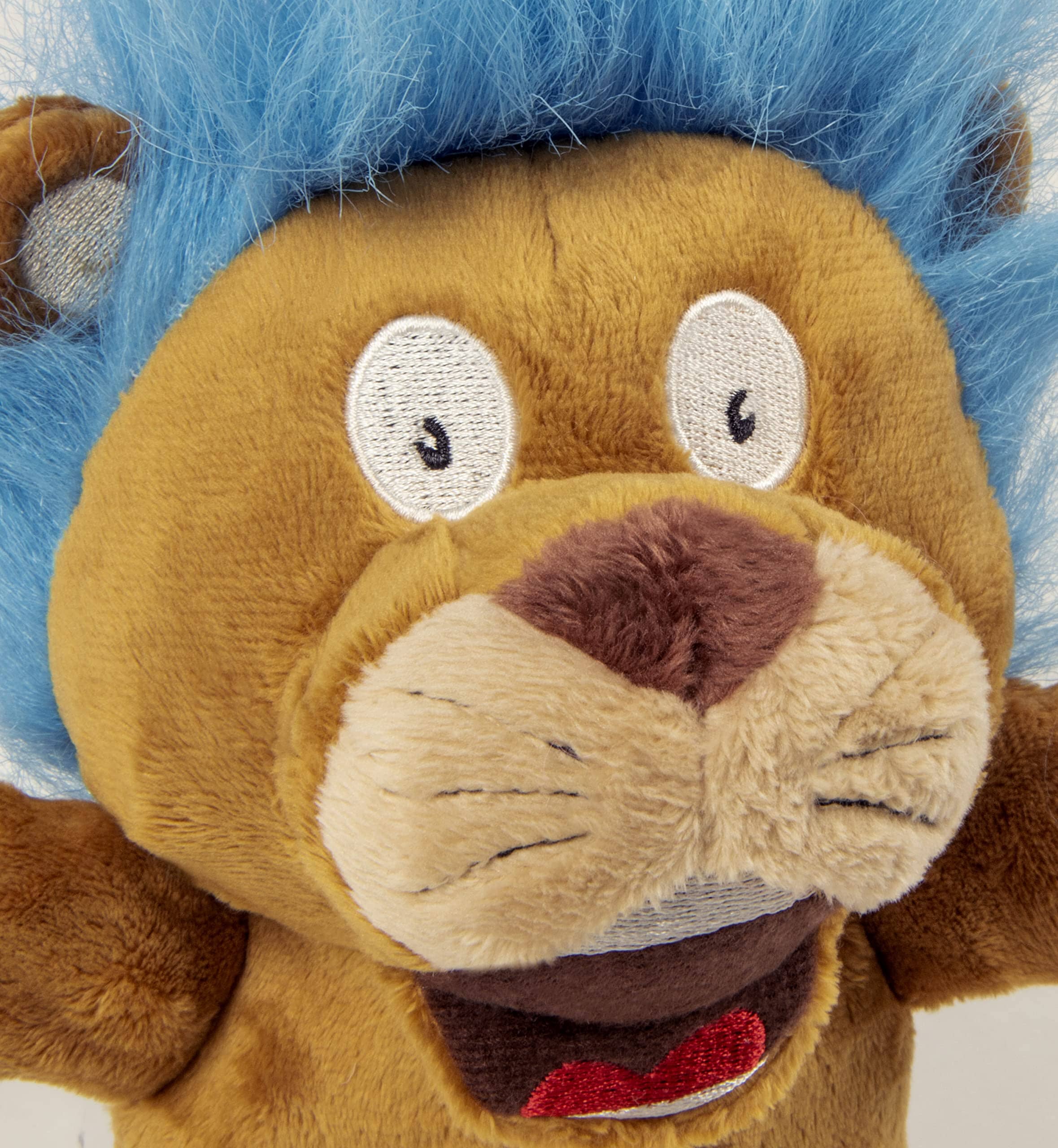 GoDog Silent Squeak Crazy Hairs Lion Plush Dog Toy with Chew-Guard Tech - Small  