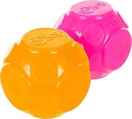 GoDog Ultrasonic Silent Squeak Ball Fetch and Chew TPR Dog Toy - Orange/Pink - 2 Pack Default Title