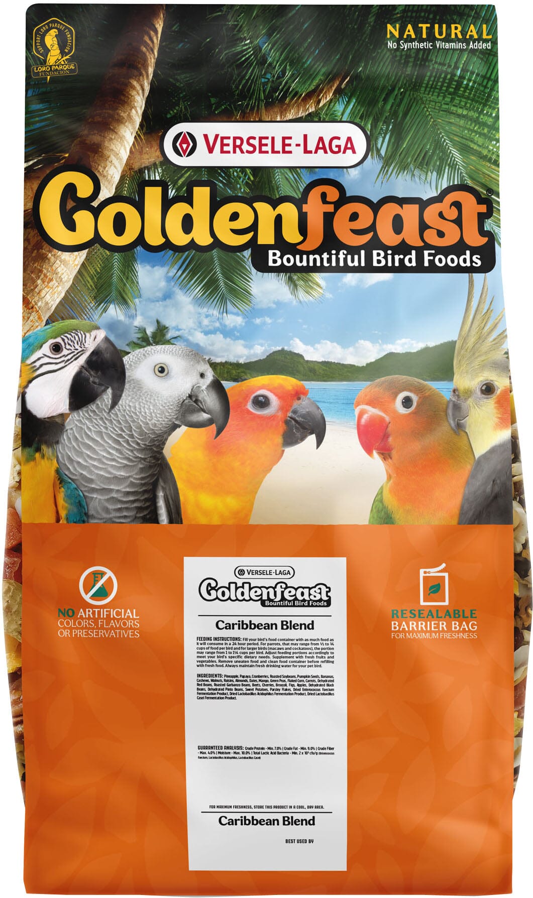 Goldenfeast Caribbean Blend Parrot Bird Food - 17.5 Lbs  