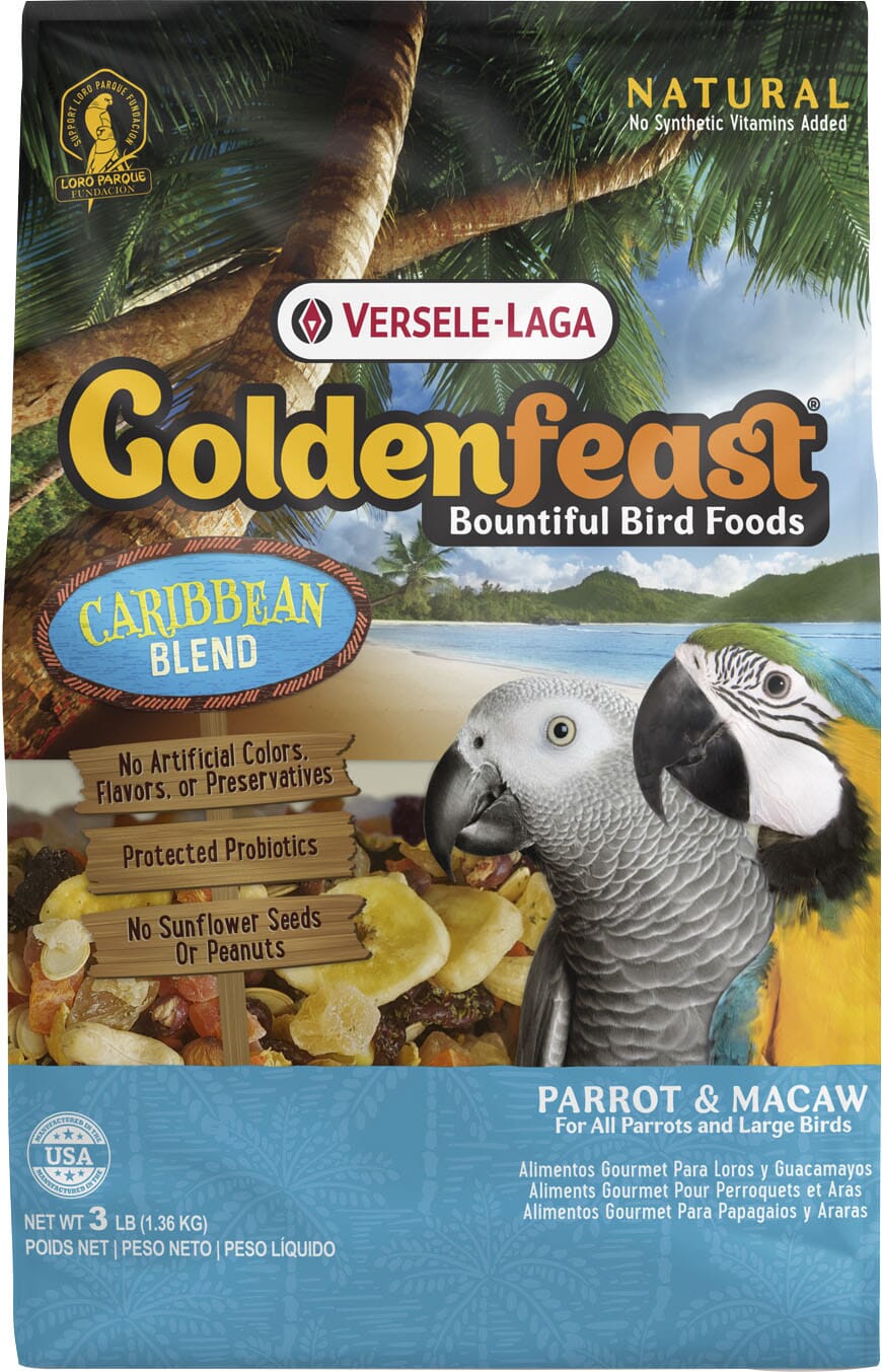 Goldenfeast Caribbean Blend Parrot Bird Food - 3 Lbs  