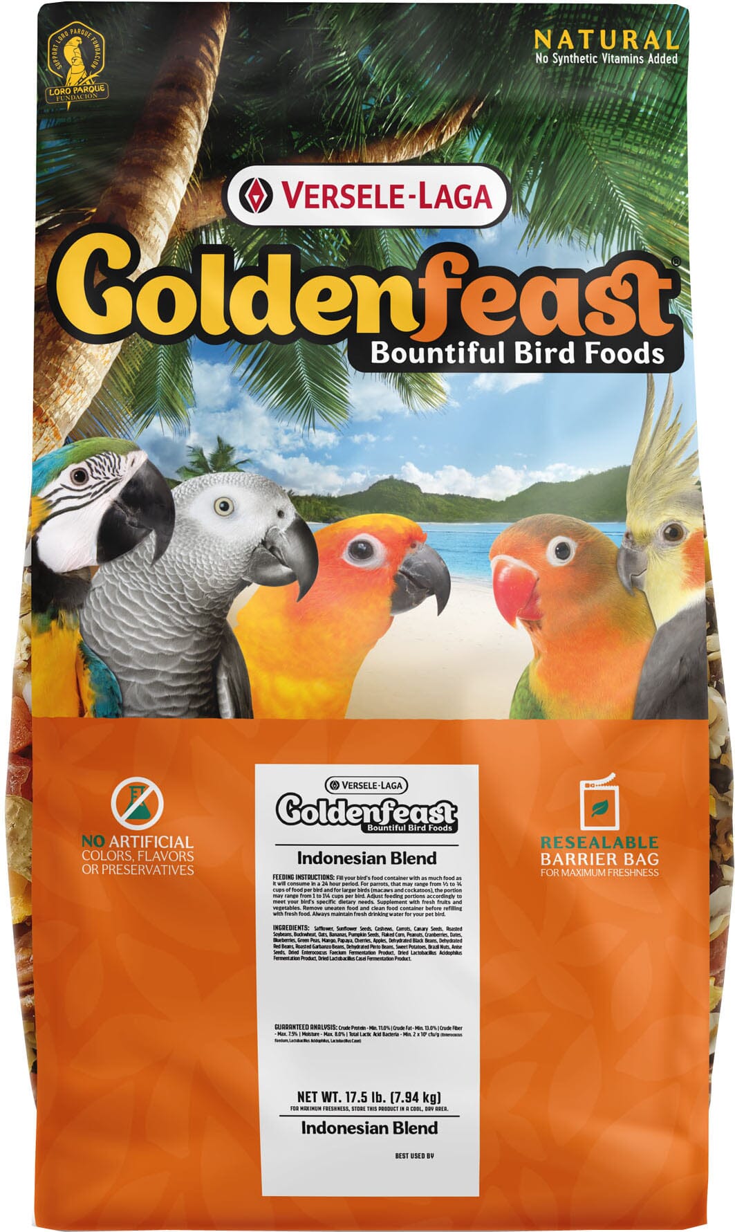 Goldenfeast Indonesian Blend Parrot Bird Food - 17.5 Lbs  