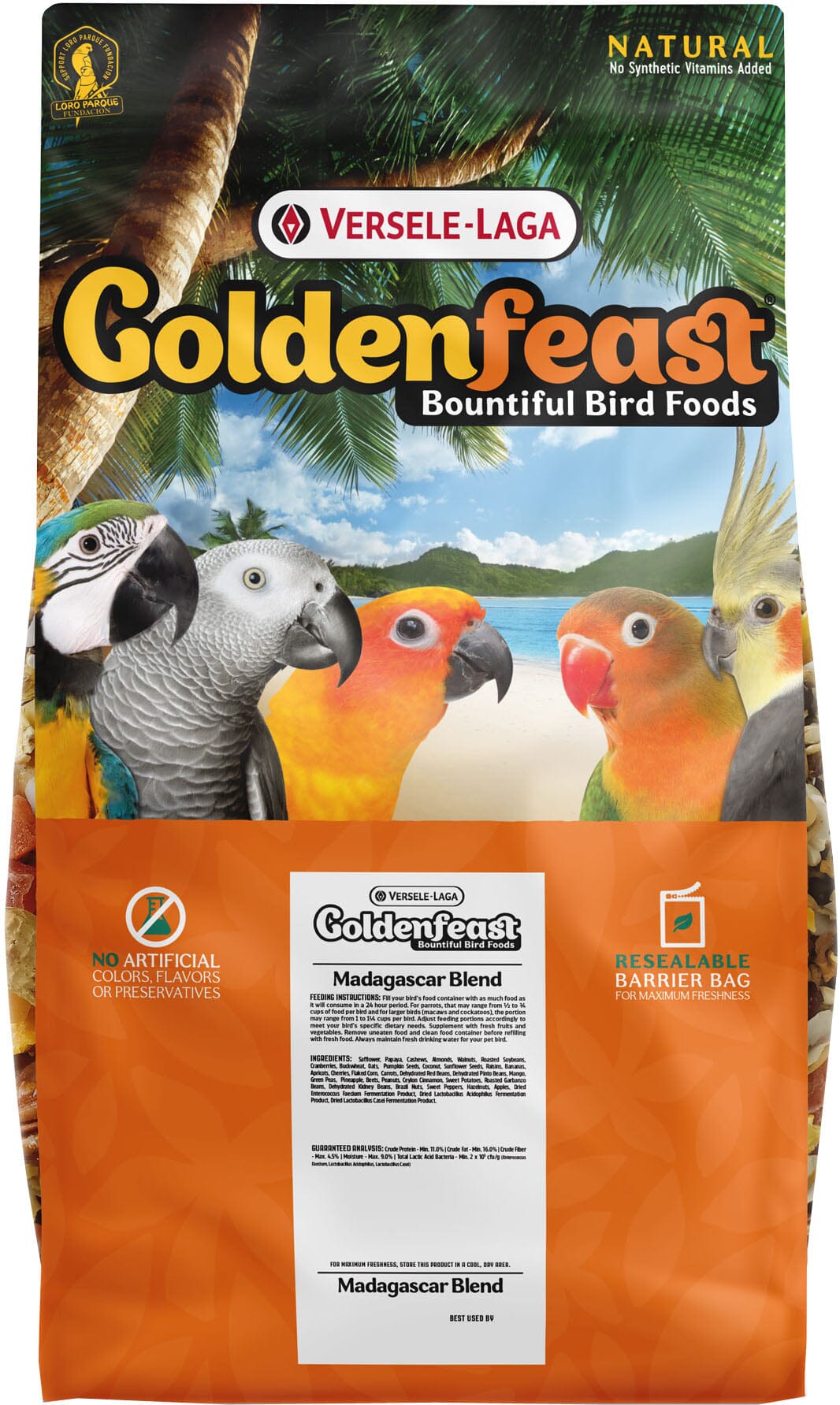 Goldenfeast Madagascar Blend Parrot Bird Food - 17.5 Lbs  