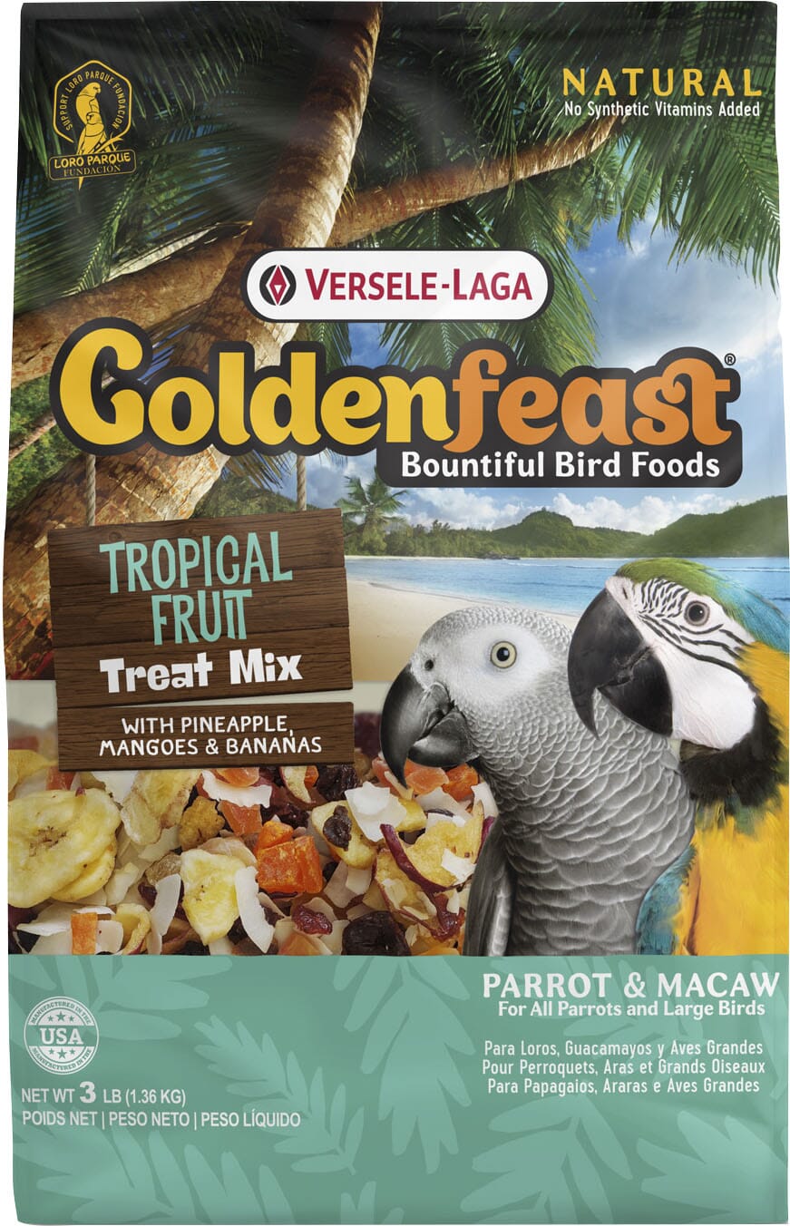 Goldenfeast Tropical Fruit Treat Mix Parrot Bird Food - 3 Lbs  