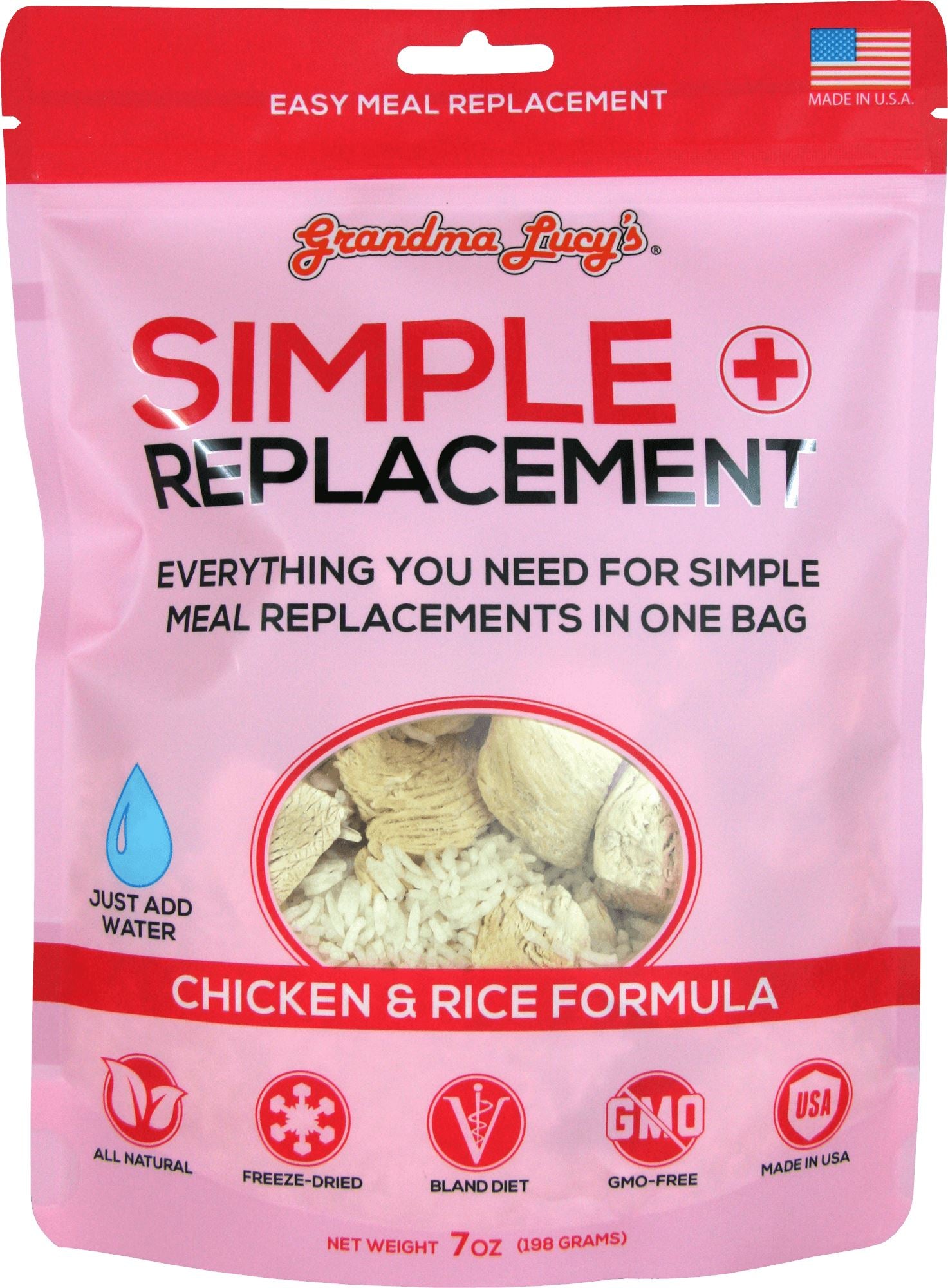 Grandma Lucy's Original Chicken & Rice Upset Stomach Formula Freeze-Dried Supplemental Cat Treats - 7 Oz Bag