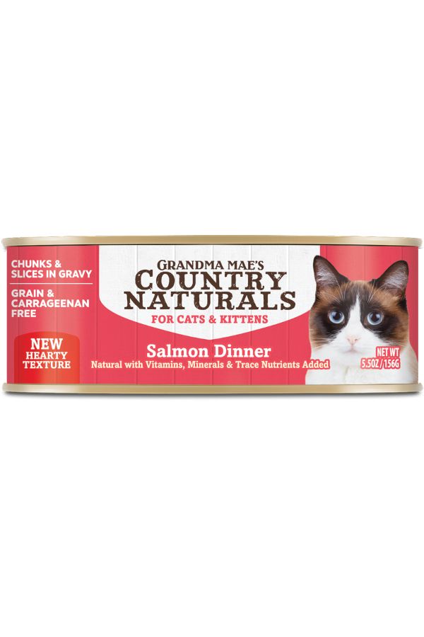 Grandma Mae's Country Naturals Grain-Free Salmon Slices in Gravy Canned Cat Food - 2.8 Oz - Case of 24