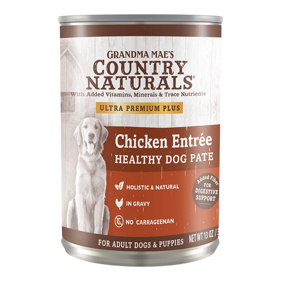 Grandma Mae's Country Naturals Premium Healthy Dog Chicken Pate Canned Dog Food - 13 Oz - Case of 12