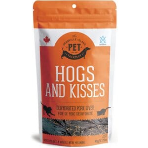 Granville Island Pet Treatery Hogs and Kisses Pork Liver Dehydrated Dog and Cat Treats - 3.17 oz Bag