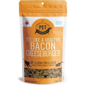 Granville Island Pet Treatery It's Like a Healthy Bacon Cheeseburger! Pork & Cheese Soft and Chewy Cat and Dog Treats - 7.41 oz Bag