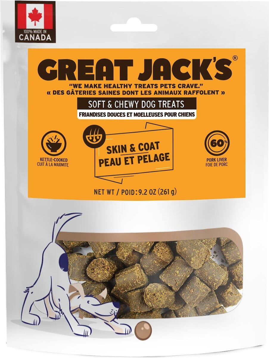 Great Jacks Functional Skin and Coat Soft and Chewy Dog Treats - 9.2 Oz