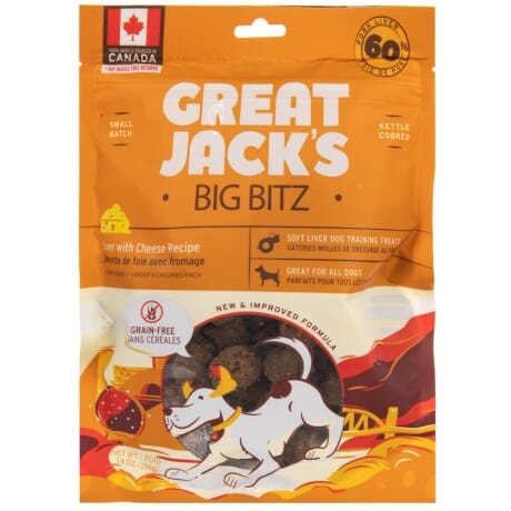 Great Jacks Liver Bites with Cheese Recipe Soft and Chewy Dog Treats - 14 Oz