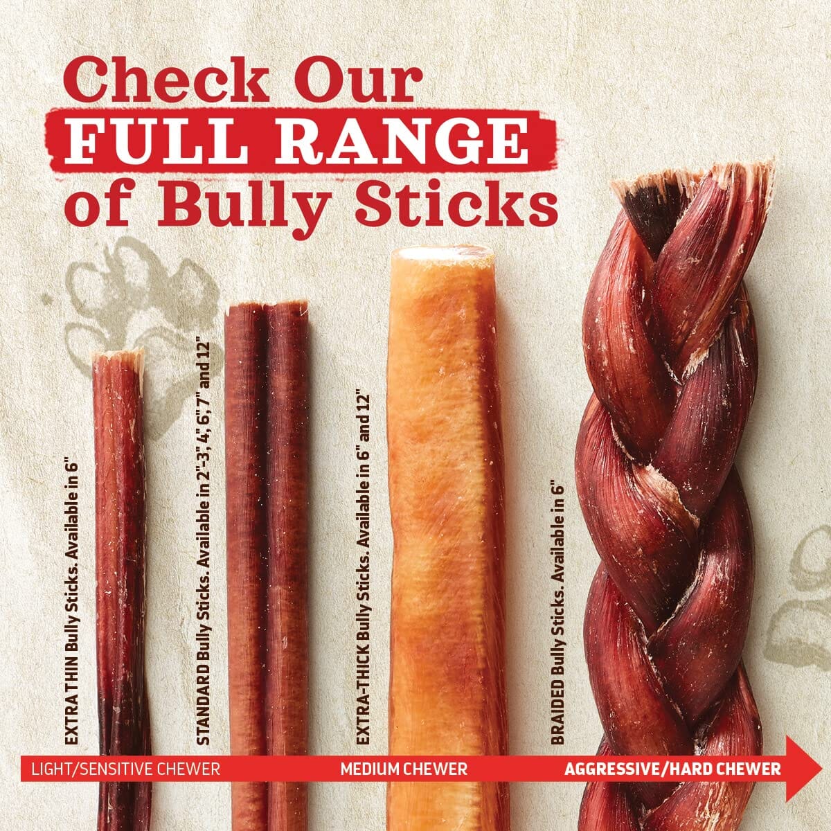 Great Jacks Odour-Free Bully Sticks Natural Dog Chews - 5-7" Inch - 6-Pack  