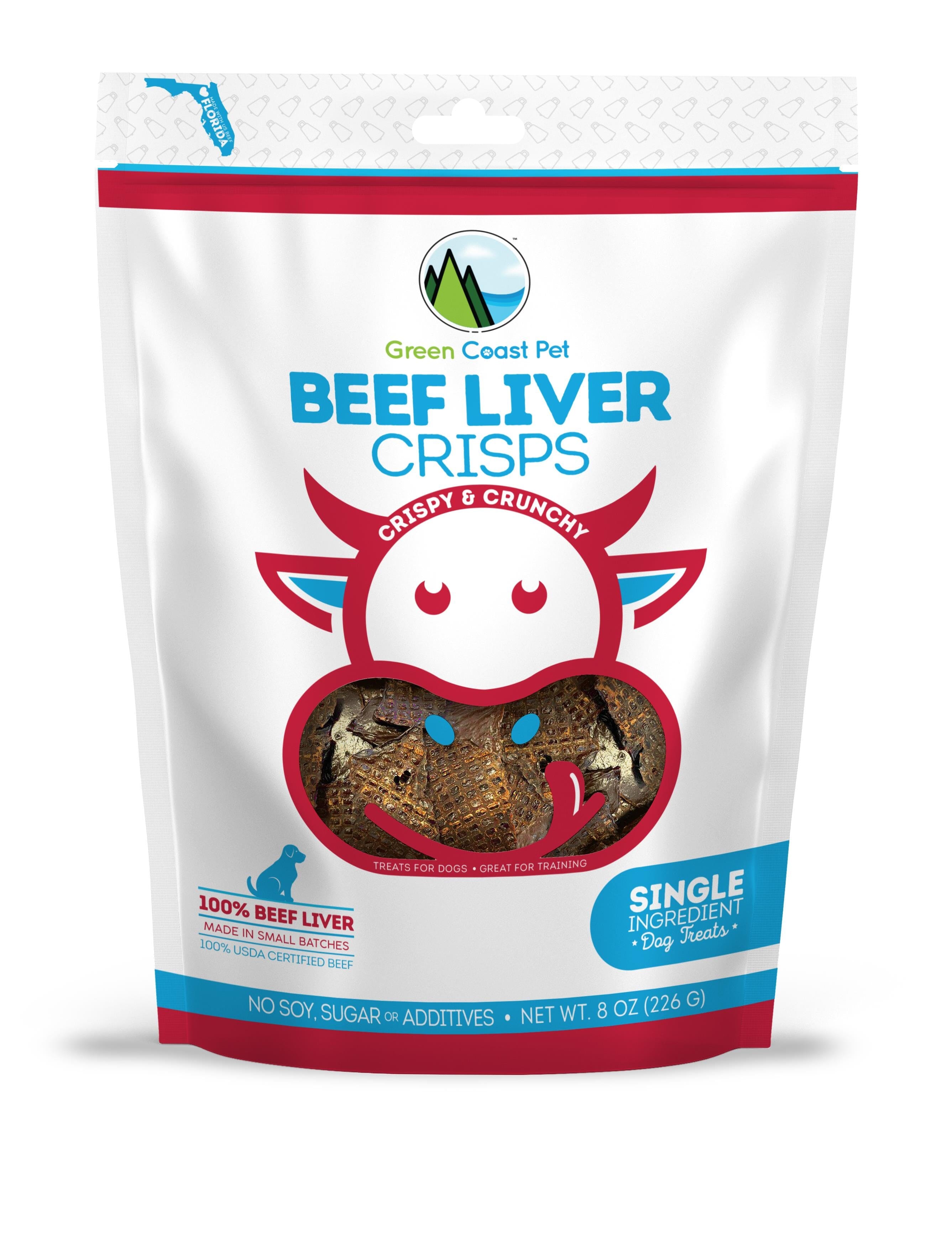 Green Coast Pet Beef Liver Crispy and Crunchy Dog Treats  