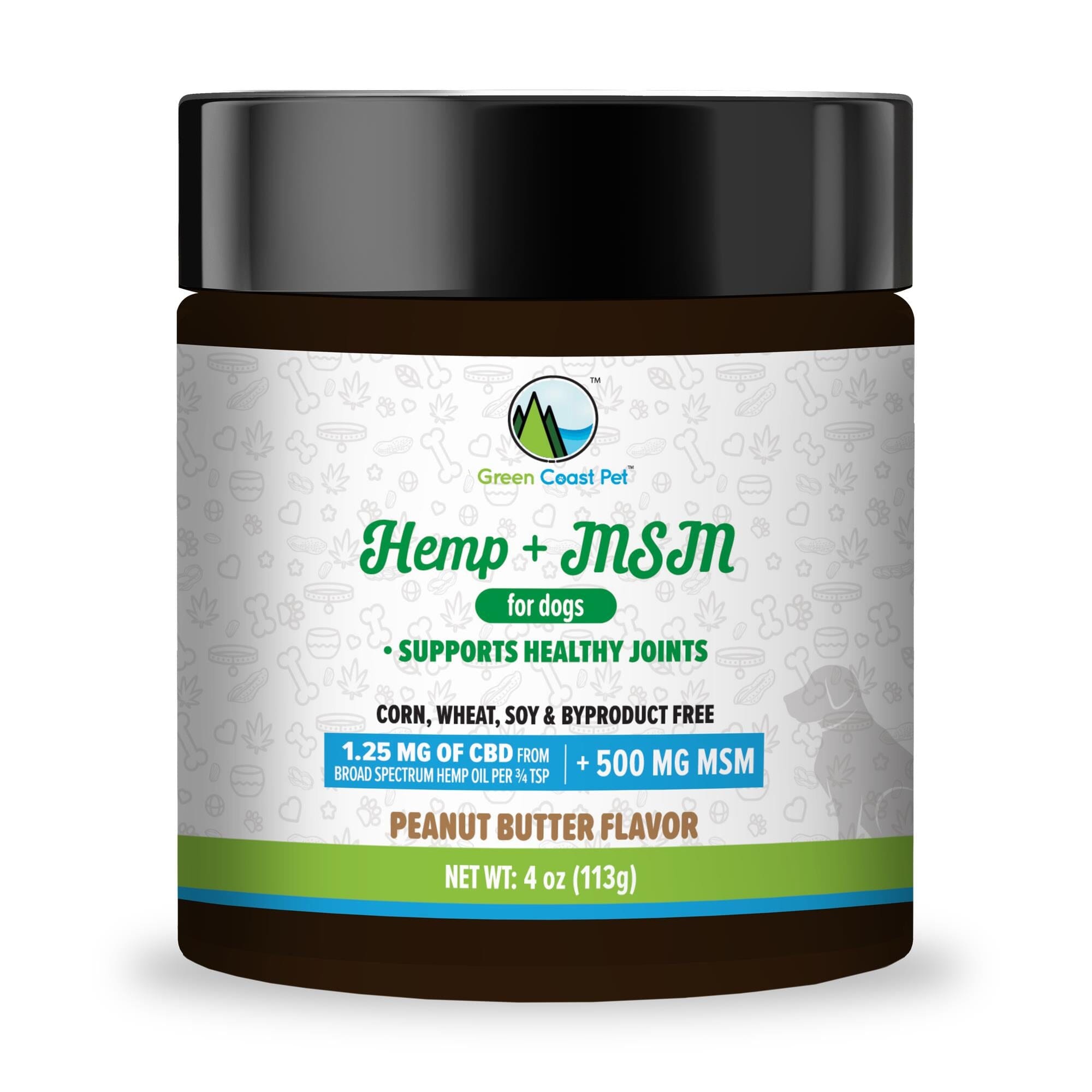 Green Coast Pet Hemp + MSM Peanut Butter Pate for Dogs - 4 Oz  