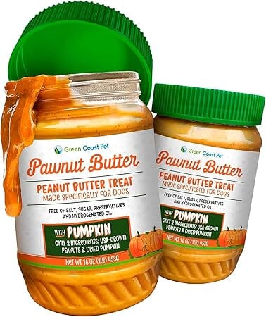 Green Coast Pet Pawnut Butter with Pumpkin Spreadable and Lickable Dog Treat - 1 Lb