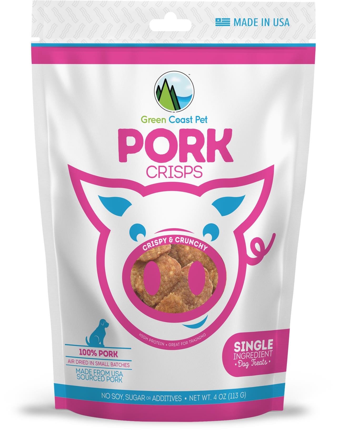 Green Coast Pet Pork Loin Crispy and Crunchy Dog Treats  