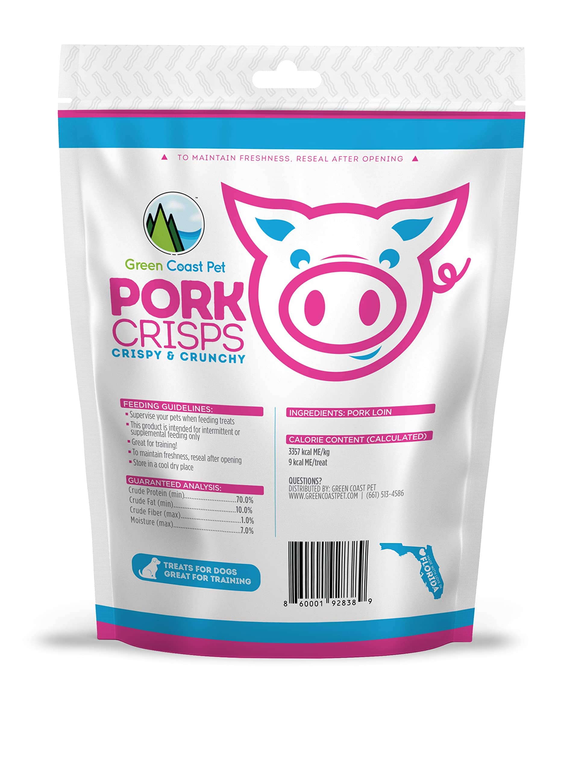 Green Coast Pet Pork Loin Crispy and Crunchy Dog Treats  