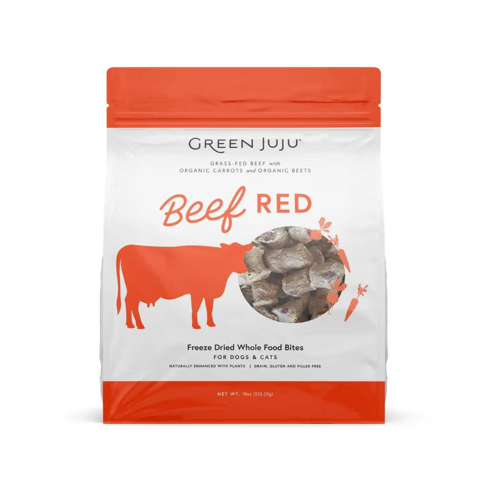 Green Juju Beef Red Freeze Dried Toppers - 18 oz Bag