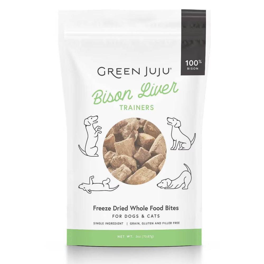 Green Juju Bison Liver Freeze Dried Trainers - 3 oz Bag