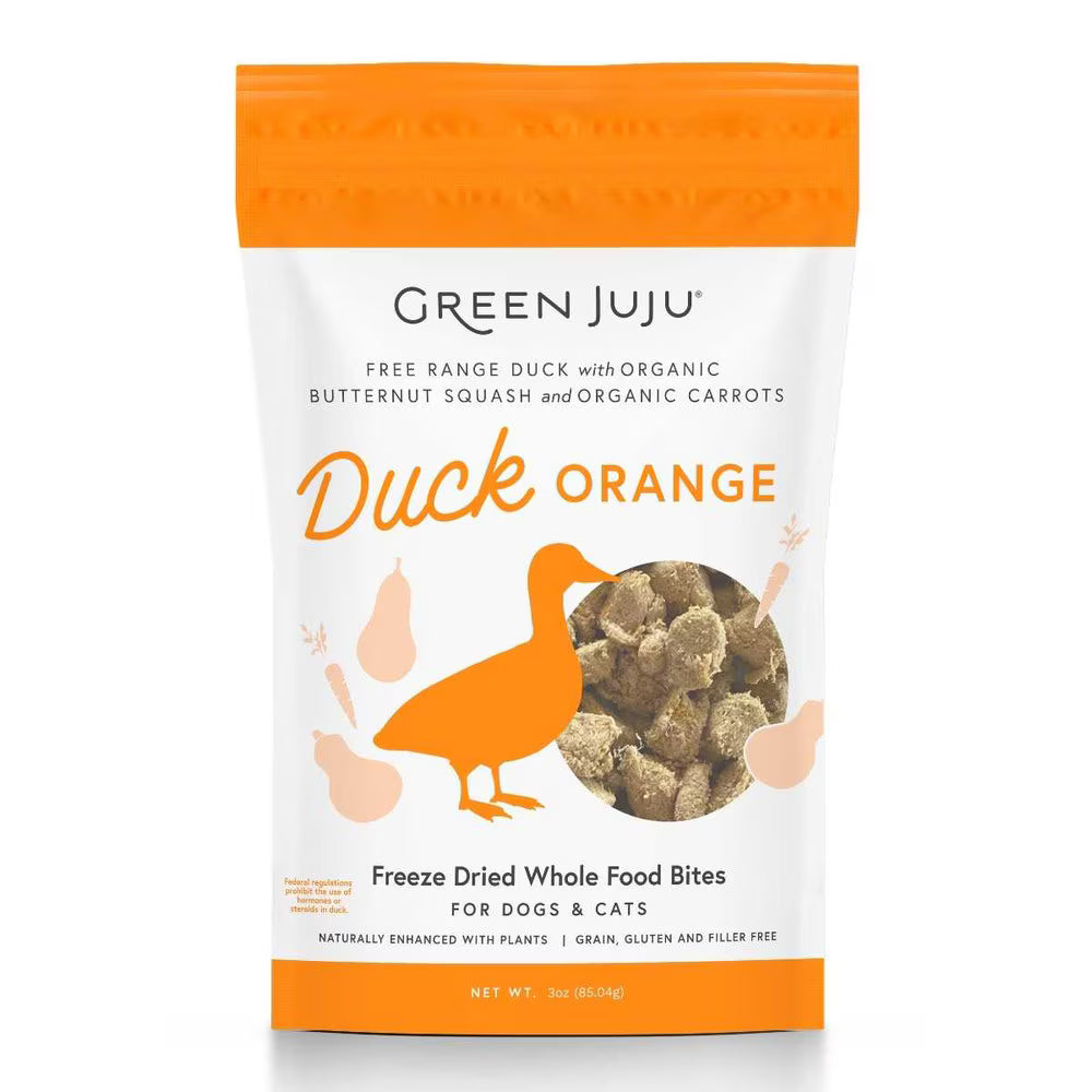 Green Juju Duck Orange Freeze Dried Toppers - 3 oz Bag