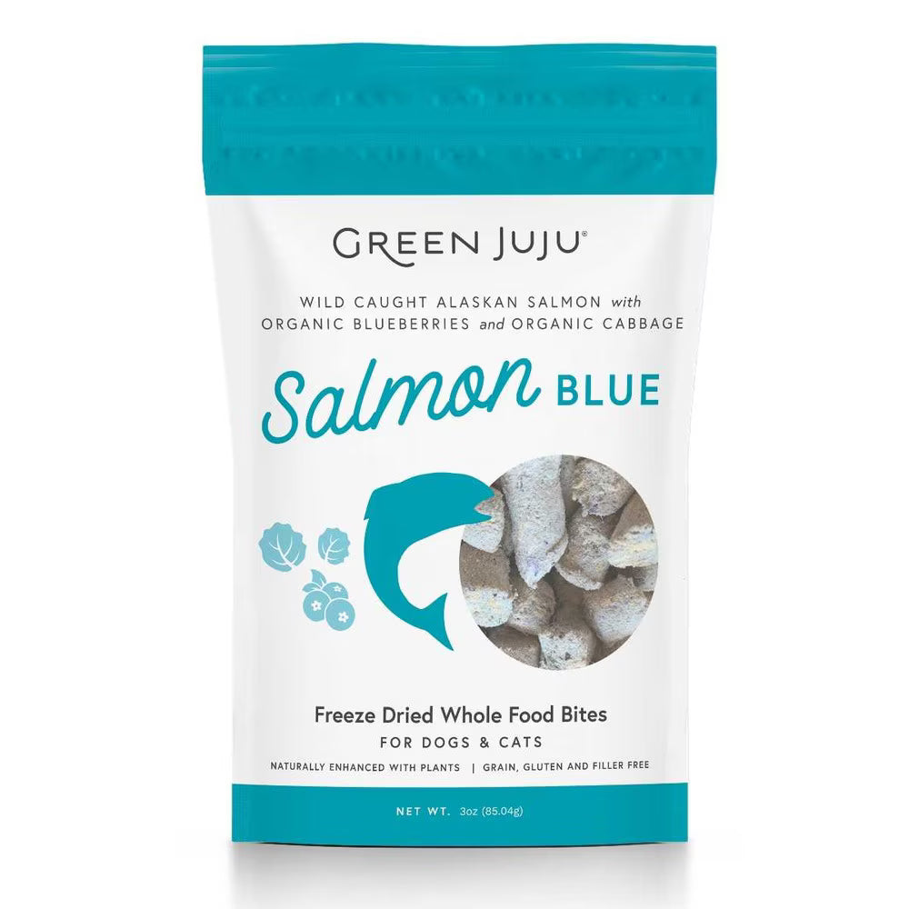 Green Juju Salmon Blue Freeze Dried Toppers - 3 oz Bag