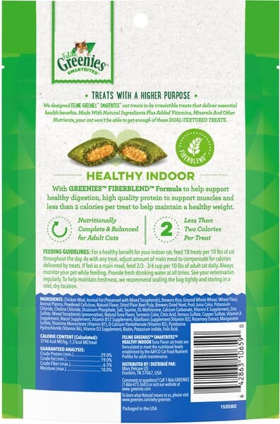 Greenies Feline SmartBites Indoor Healthy Tuna Dental Cat Treats - 4.6 oz