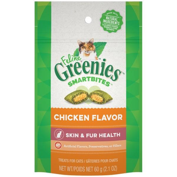 Greenies Feline SmartBites Skin & Fur Chicken Dental Cat Treats - 2.1 oz  