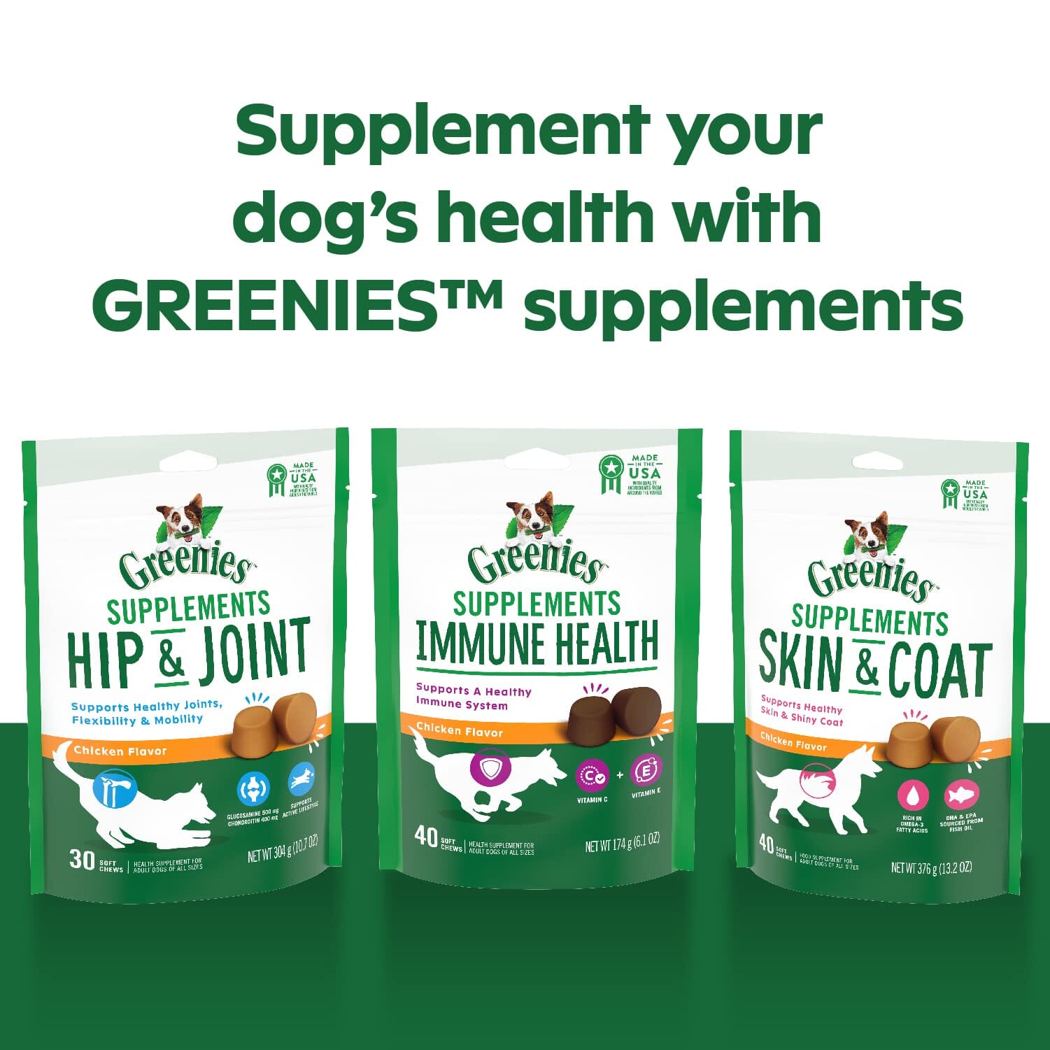 Greenies Hip & Joint Supplement for Dogs  - 160 Count - 3.4 lbs  