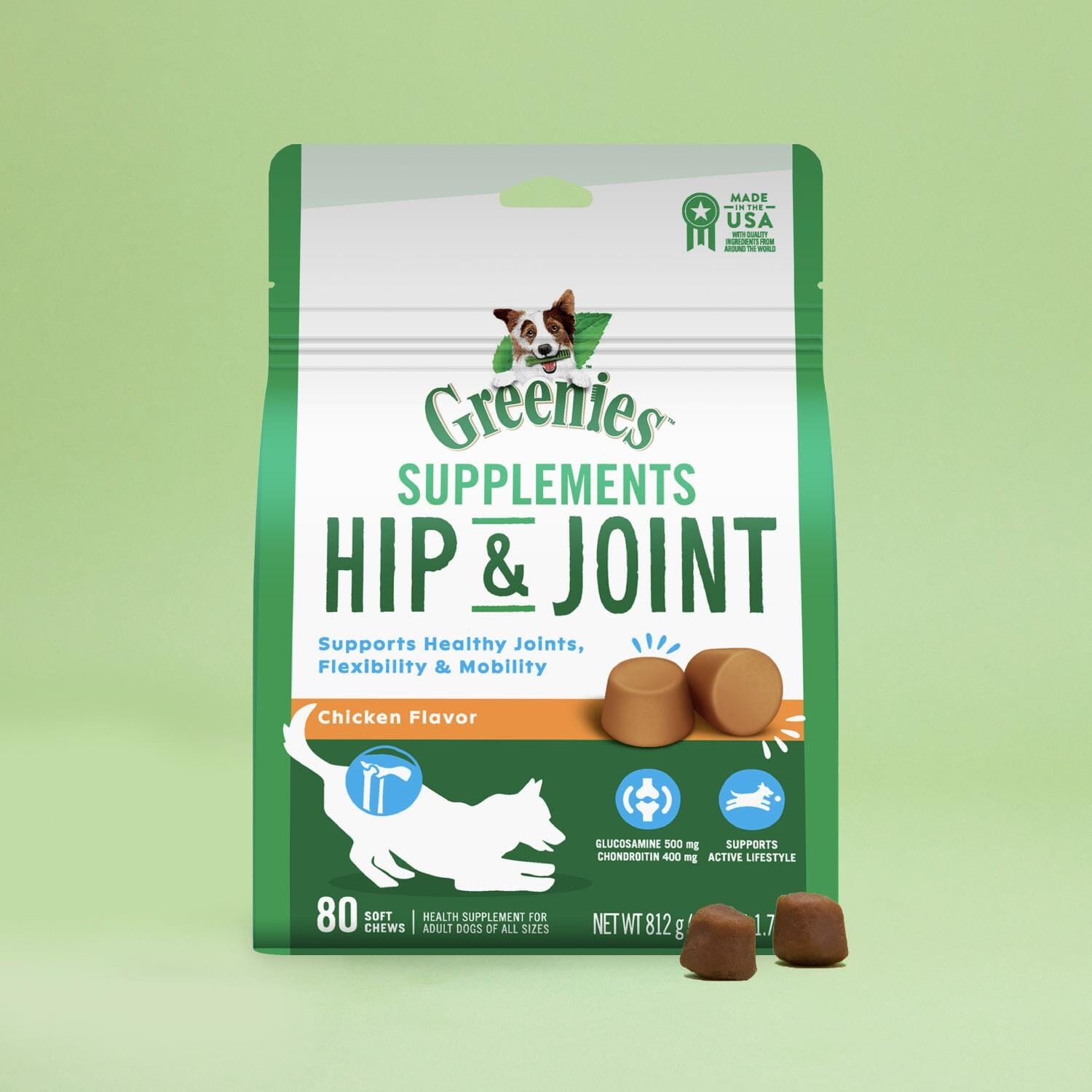 Greenies Hip & Joint Supplement for Dogs - 80 Count - 1.7 lbs  