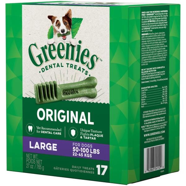 Greenies Large Tub Treat Pack Dental Dog Treats - 27 oz - 17 Count  