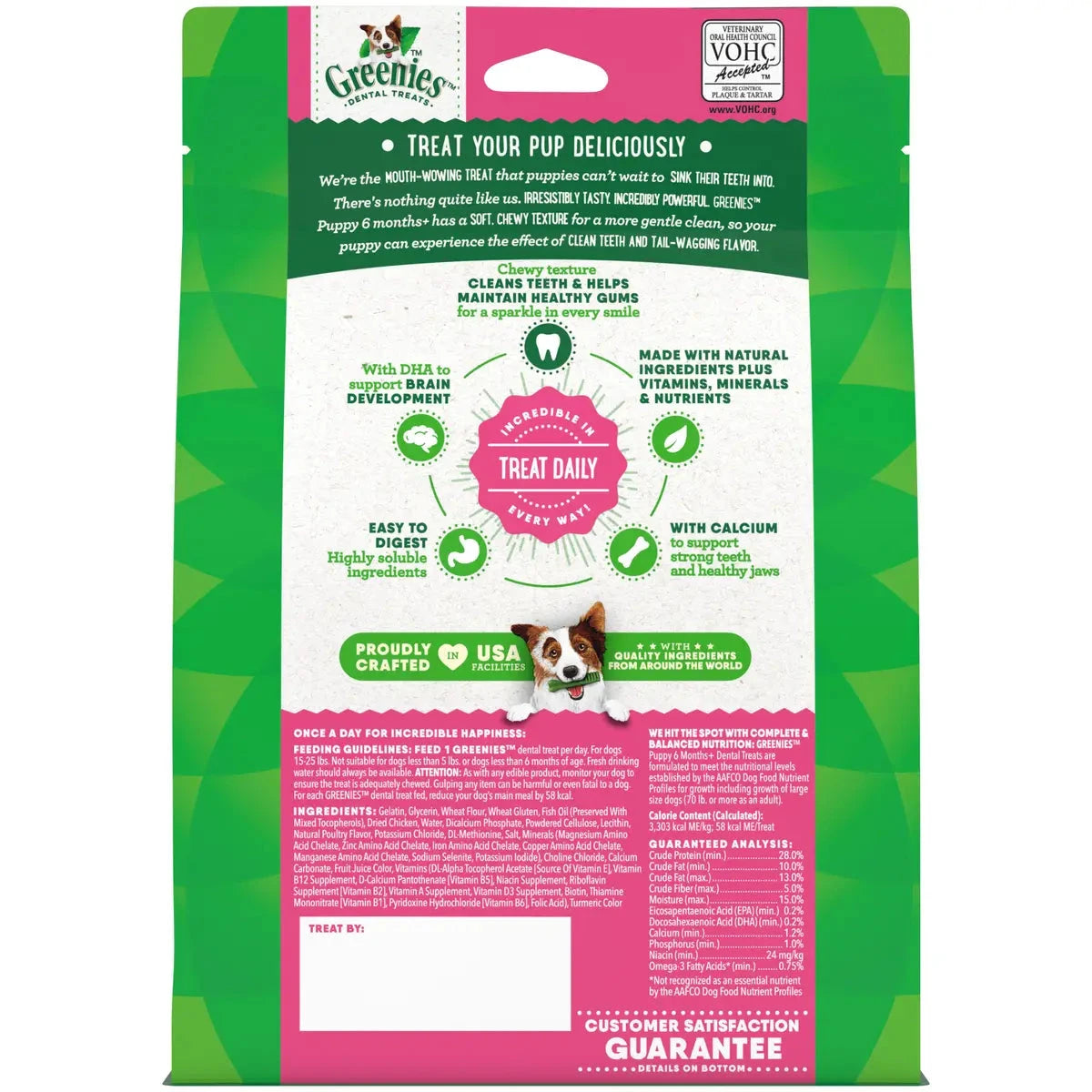 Greenies Original Chicken Dental Dog Treats for Puppies 6+ Months 15-25 Lbs - Petite