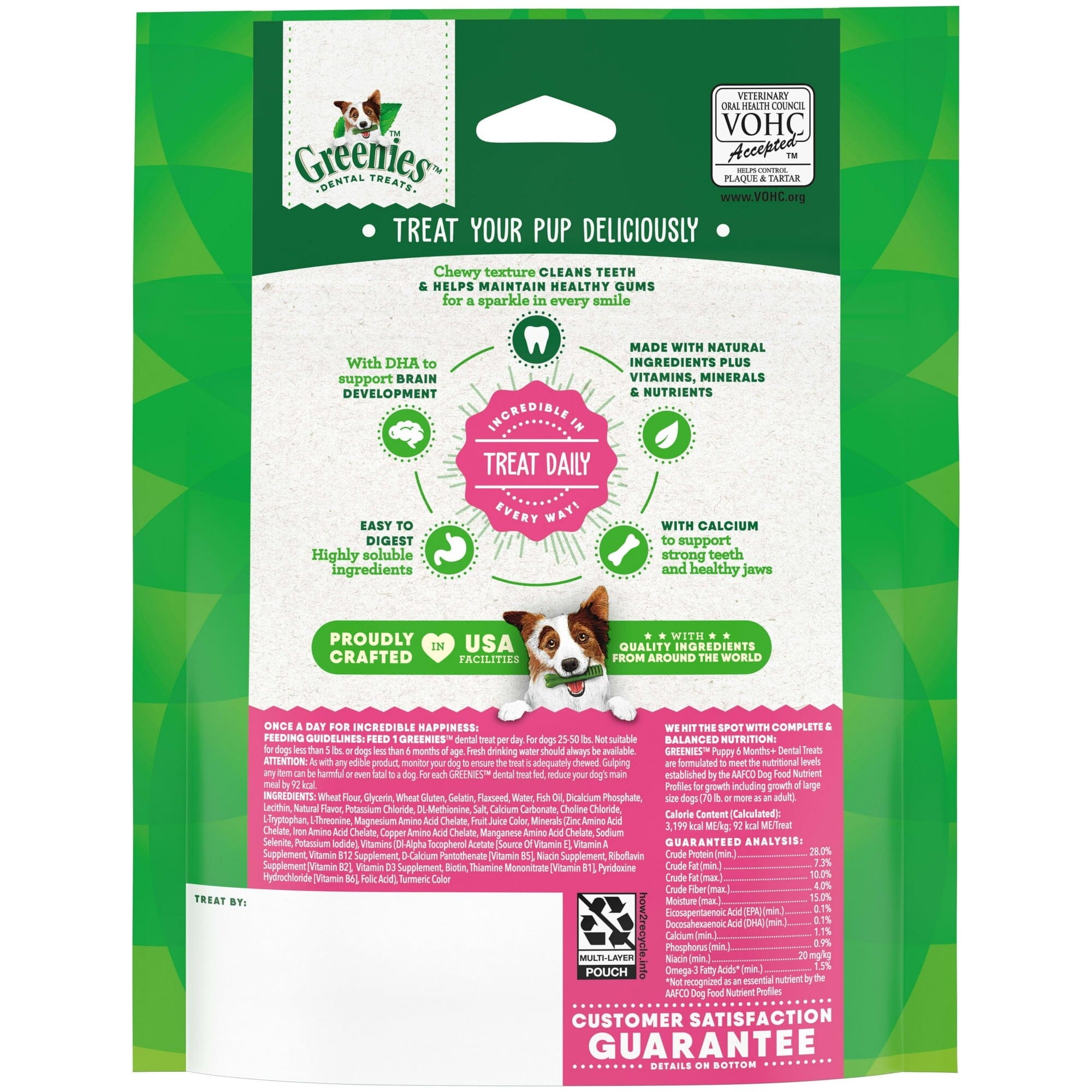 Greenies Original Chicken Dental Dog Treats for Puppies 6+ Months 25-50 Lbs - Regular