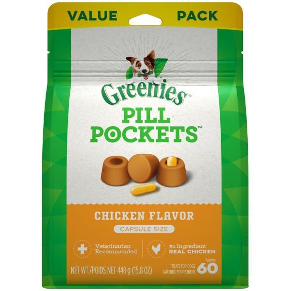 Greenies Pill Pockets for Dogs Chicken Capsule Value Bag - 15.8 oz  