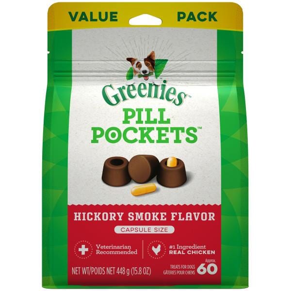 Greenies Pill Pockets for Dogs Hickory Capsule Value Bag - 15.8 oz  