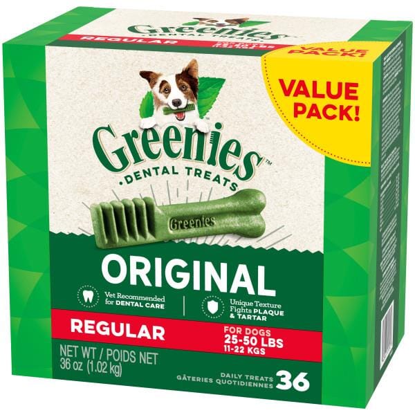 Greenies Regular Value Tub Treat Pack Dental Dog Treats - 36 oz - 36 Count  