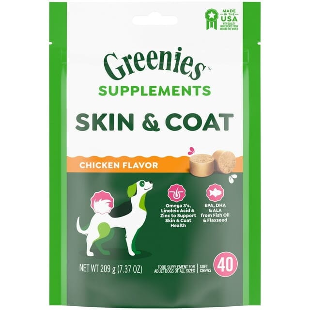 Greenies Skin and Coat Omega-3 Adult Soft Chew Dog Supplements - 40 Count - 7.37 Oz Default Title