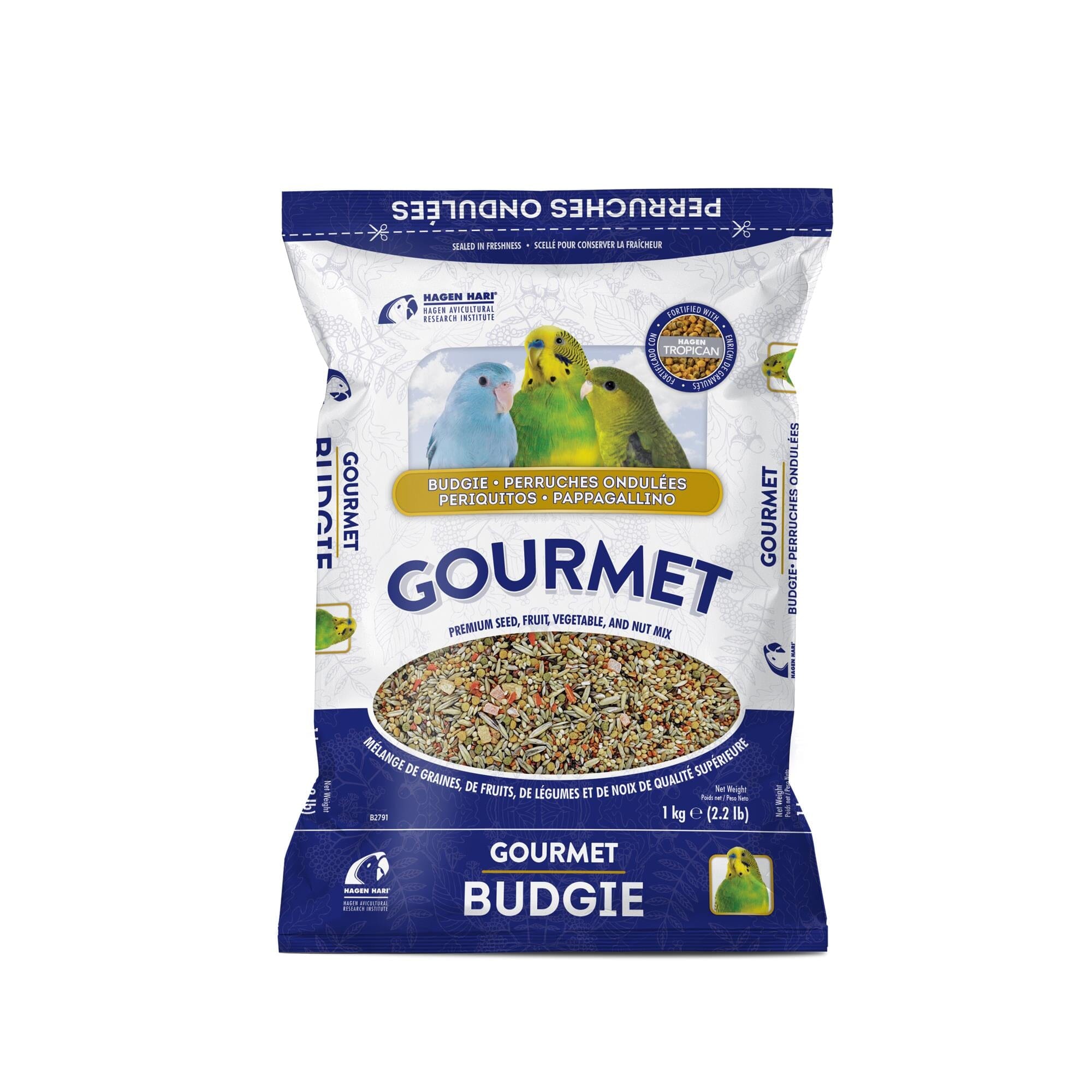 Hagen Hari Gourmet Seed Mix Premium Blend for Budgies Bird Food 2.2 Pounds